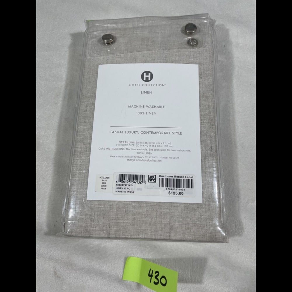 NIB Hotel Collection Linen Dye ( 2 ) King Pillowcases in Beige‎ - Picture 2 of 11